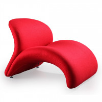 Manhattan Comfort AC013-RD Rosebud Red Wool Blend Accent Chair